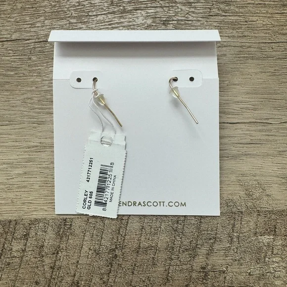 Kendra Scott Corley coral and gold tone drop earrings - Picture 2 of 5